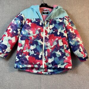 Hurley Snow Jacket Girls 10 12 M‎ Colorful Bright Winter Ski Insulated Full Zip